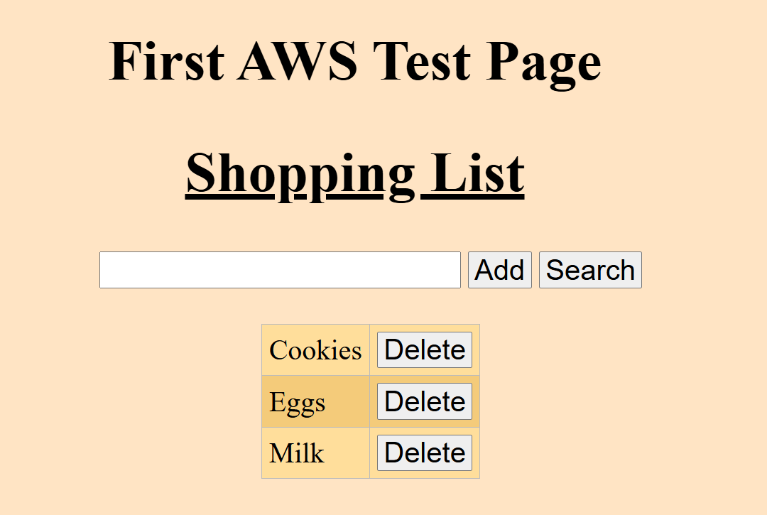 Screenshot of the main page